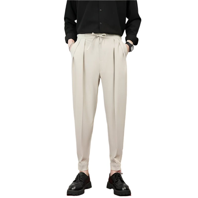 Men's Fashionable Business Casual Formal Pants Acetate Fiber Straight Drooping Fashion Men's Casual Trousers Pants