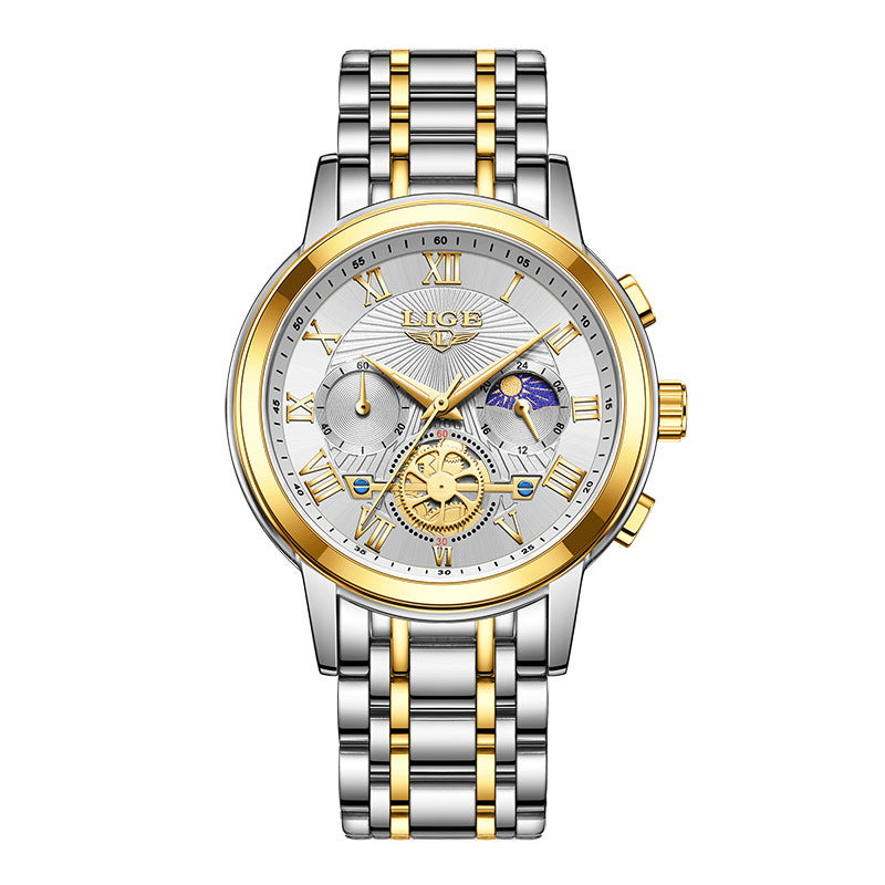 LIGE LG89106 Orologio automatico da uomo color oro