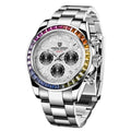 Pagani Design Heren Saffierglas Chronograaf Roestvrij Staal Waterdicht Lichtgevend Japans Uurwerk Quartz Horloge voor Heren
