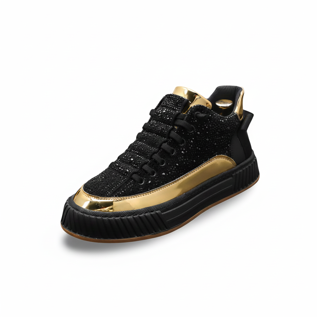 Men's Luxury Glamorous Rhinestone Casual Prom Sneakers Slip-On Shoes Zapatos Hombre Men's Fashion Sneaker Shoes