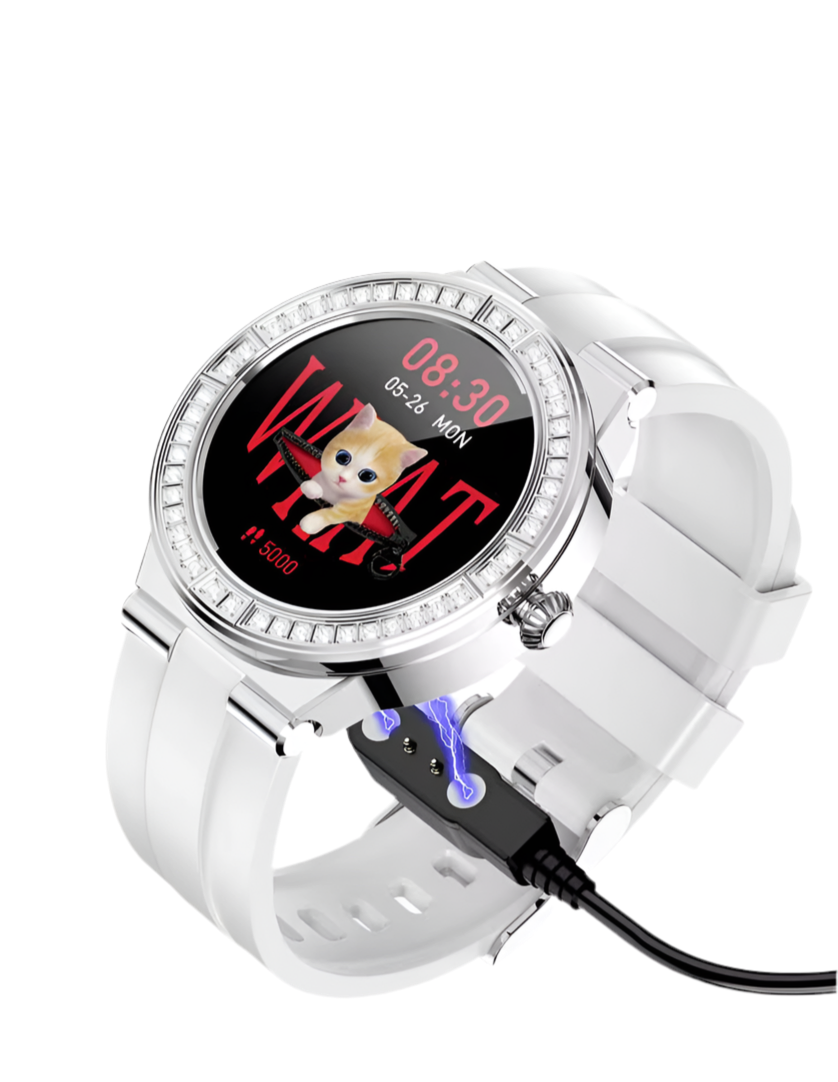 Orologio intelligente Bluetooth da donna con monitoraggio della salute, frequenza cardiaca, promemoria intelligenti, orologio intelligente da donna