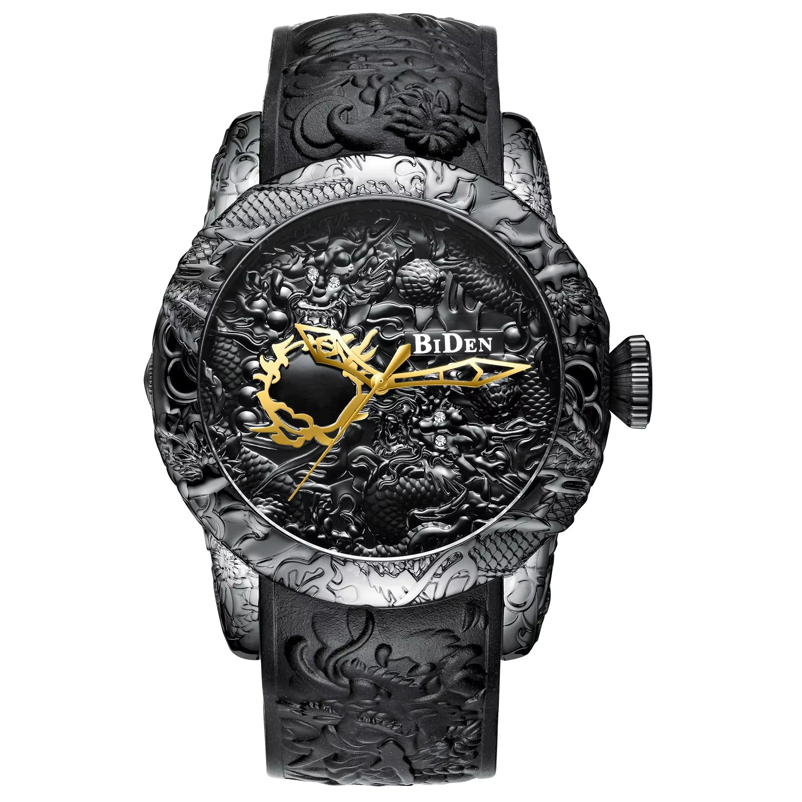 Biden Women's Luxury Design Quartz Watches Fashion 3D Engraved Dragon Relogio Masculino Luxury Women's Quartz Watch