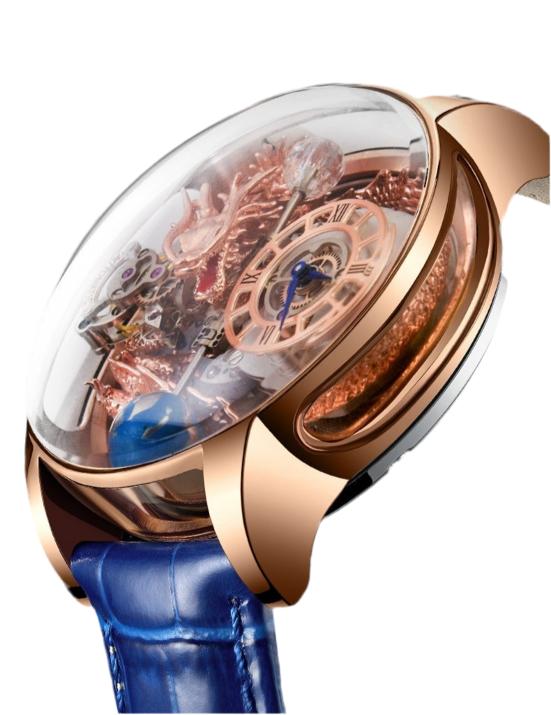 PINDU DESIGN Orologio da uomo 46 mm, di alta qualità, con quadrante girevole in oro, tema terra, al quarzo, Montre Homme Jacob Relogio P6532