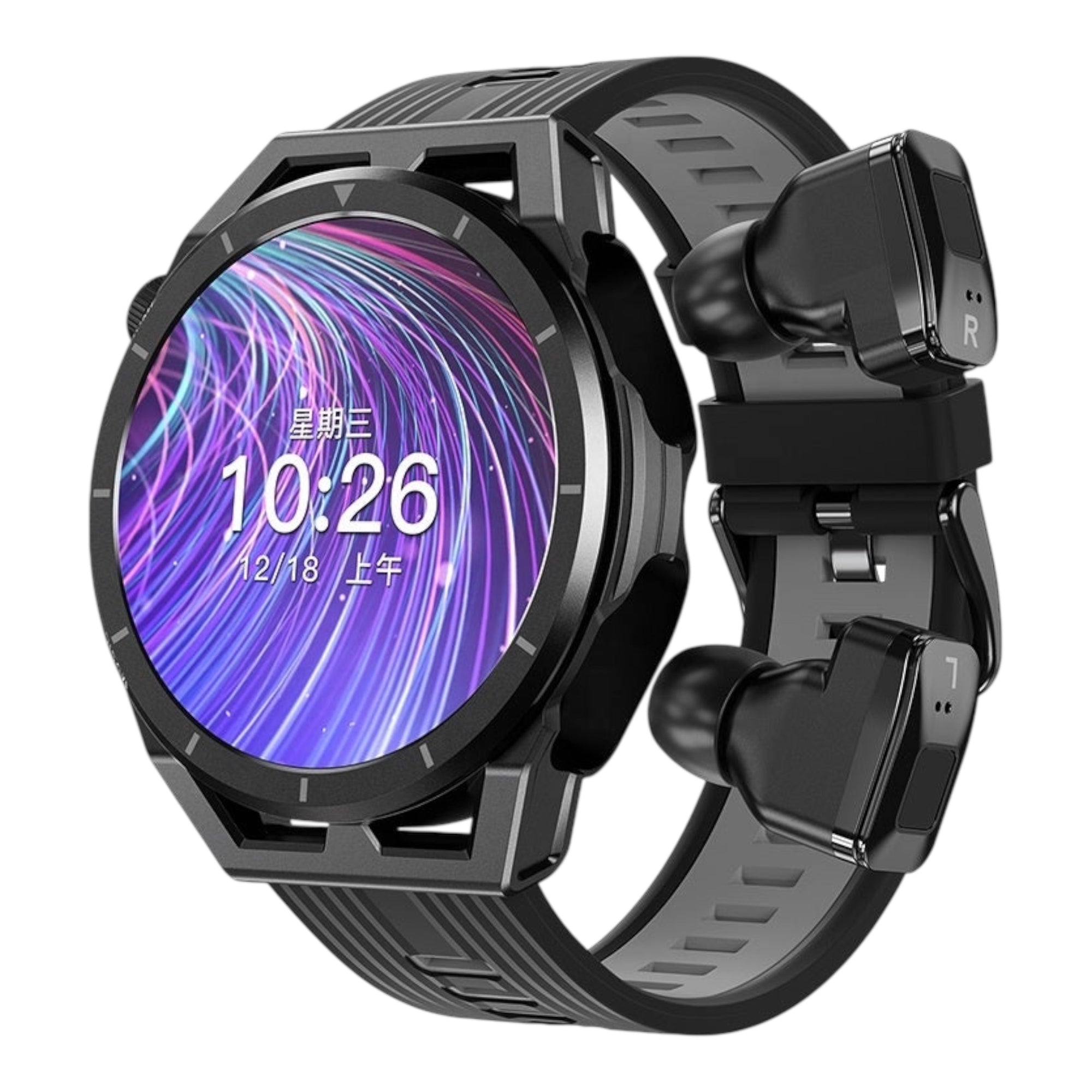 Orologio intelligente con auricolari Tws Bluetooth BT, chiamata, monitoraggio del fitness, pagamento NFC, monitoraggio della salute, modalità multi-sport, orologio intelligente