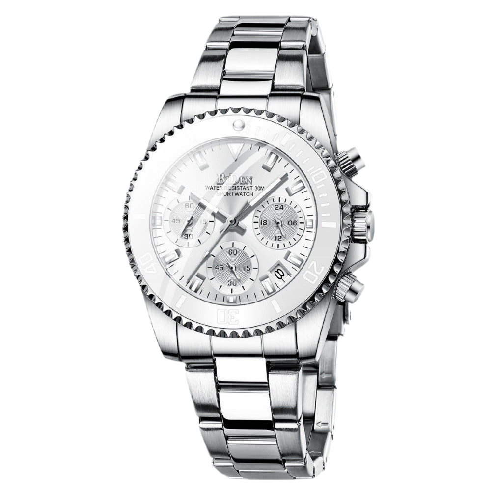 BIDEN Women's Stainless Steel Quartz Watch Fashion Multifunctional Quartz Waterproof Business Women's Watch