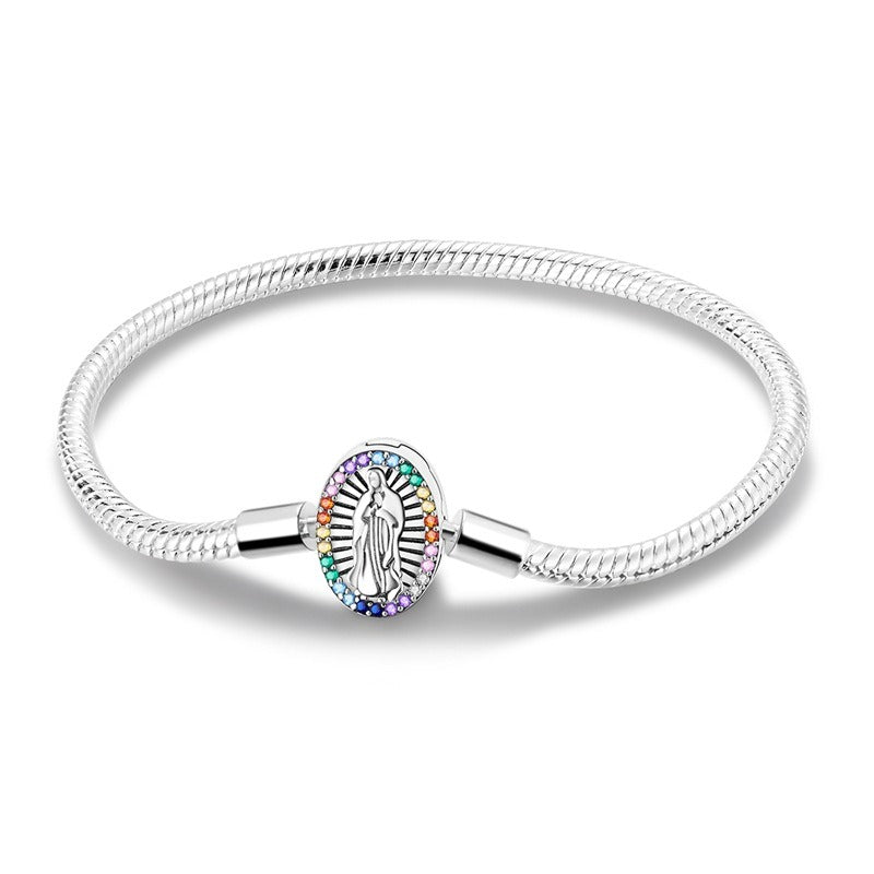 Damesarmband, modieus, koperverguld, 925 zilveren armband met slangenbotmotief, hoogwaardige, trendy damesarmband