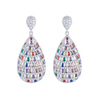Fashion heavy industry elegant colorful gem three-dimensional earrings