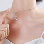 Women Fashionable Necklace 925 Sterling Silver Zircon Heart Electroplated Copper Pendant Women Necklace