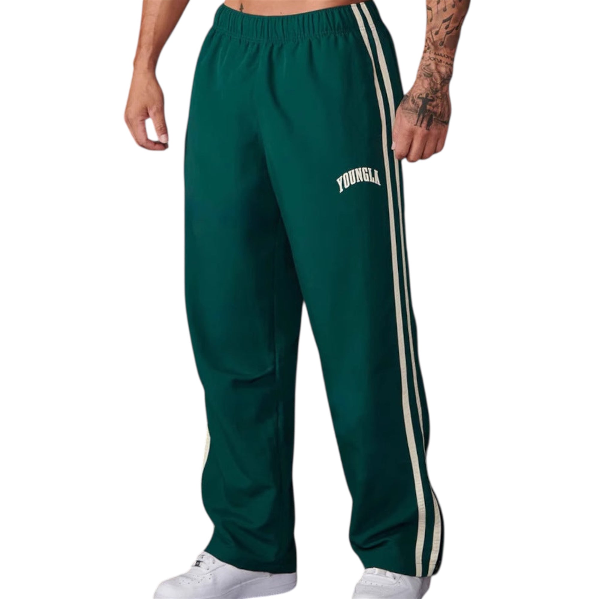 Men's Fashionable Casual Trousers Pants Solid Color Polyester Fiver Micro Elasticity Sports Pants Men's Casual Trousers - Acquisti Online