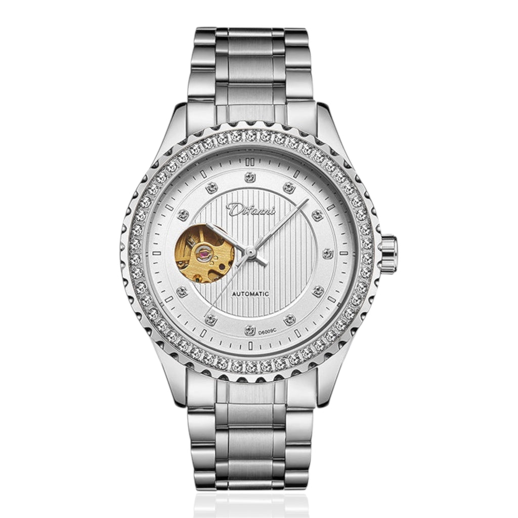Fashionable Double Hollow Mechanical Watch Diamond High-end Men Mechanical Watch - Acquisti Online