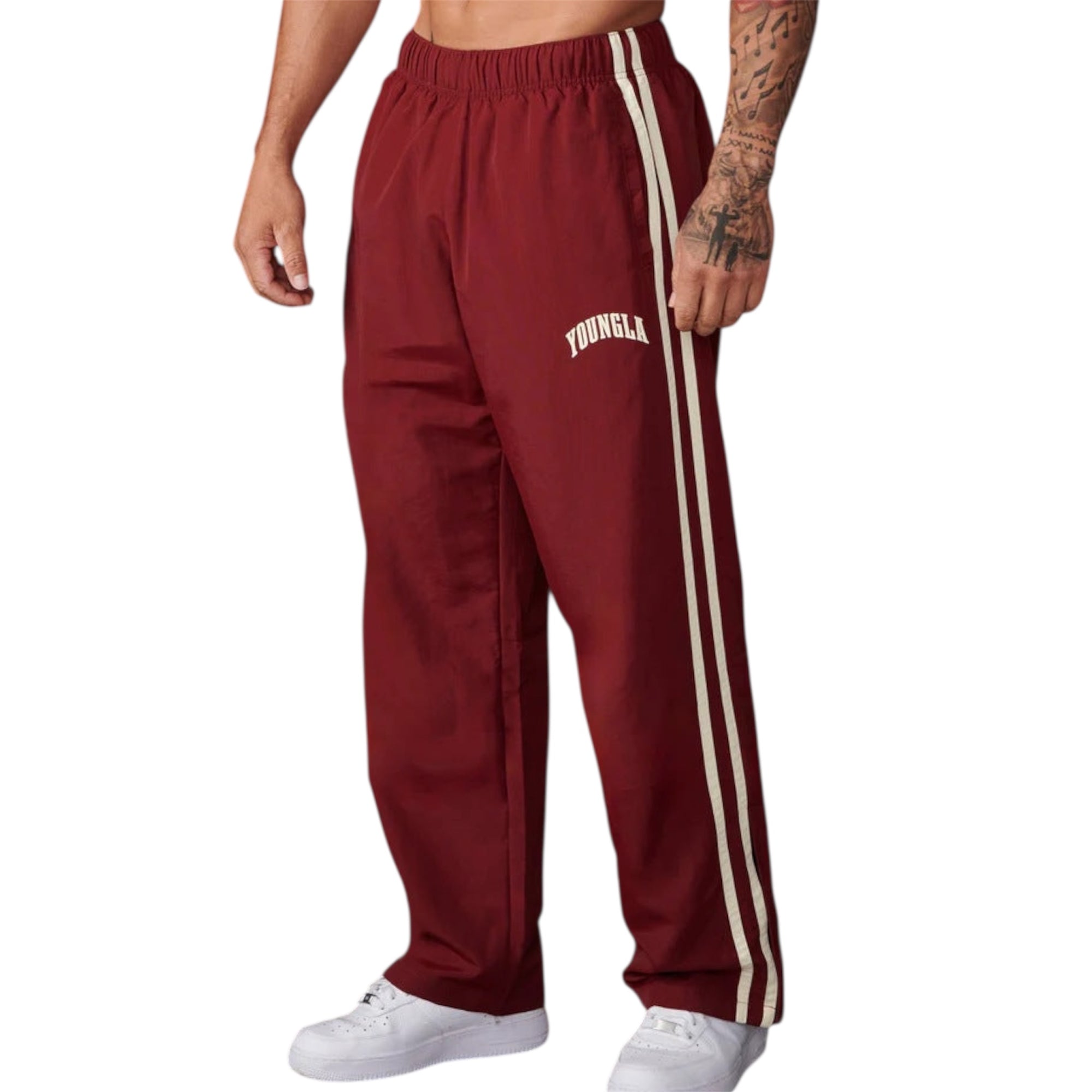 Men's Fashionable Casual Trousers Pants Solid Color Polyester Fiver Micro Elasticity Sports Pants Men's Casual Trousers - Acquisti Online