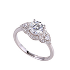 Luxe mode grote diamanten trouwring met moissaniet zilveren ring 