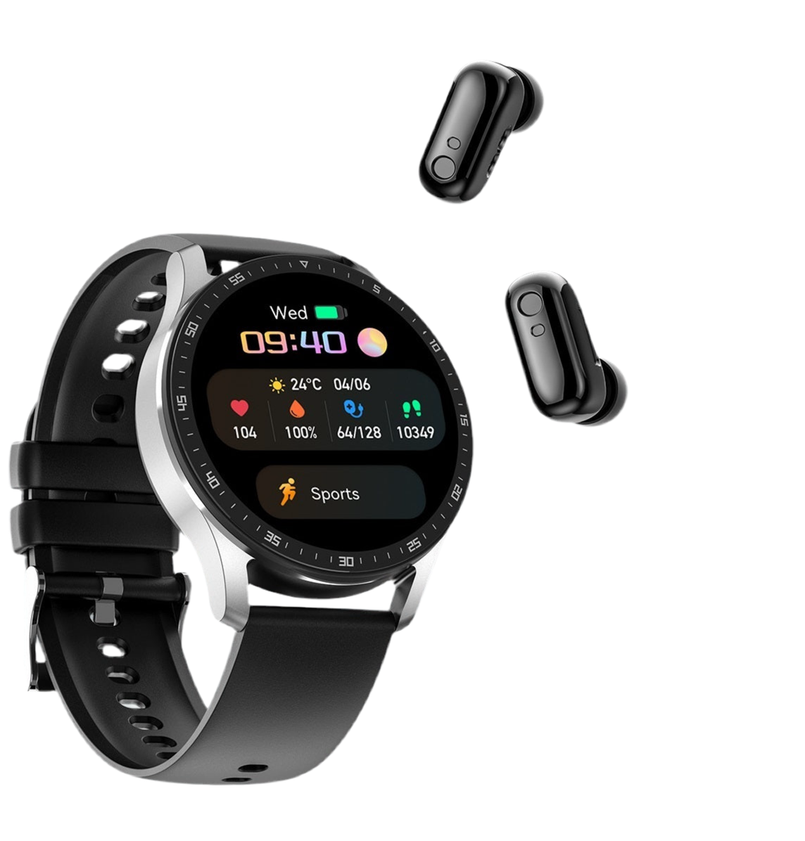 Smart Watch due in uno, auricolari wireless Bluetooth TWS, chiamata vocale, ascolto di musica, orologio intelligente sportivo