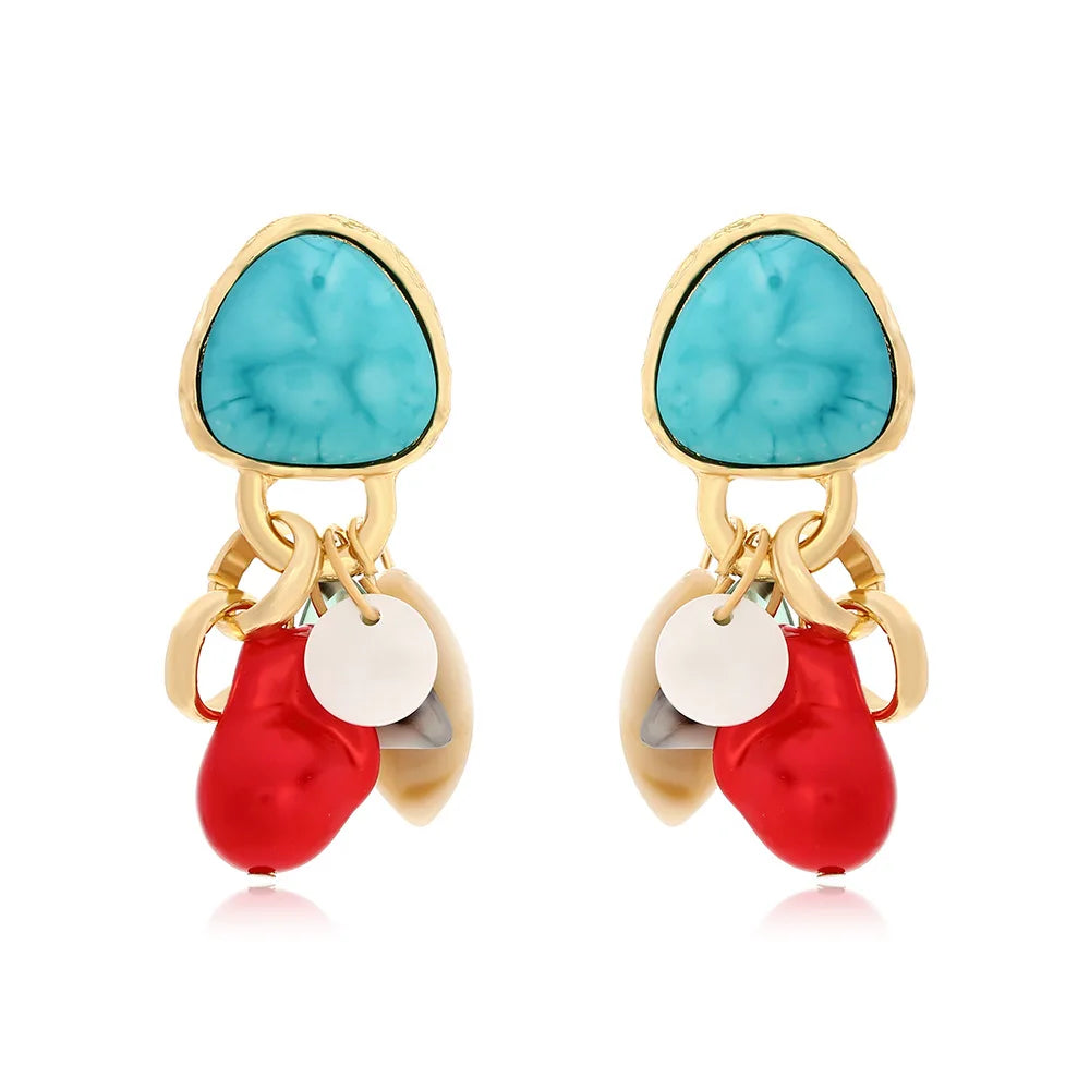 European and American imitation gemstone Women's earrings