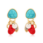 European and American imitation gemstone Women's earrings