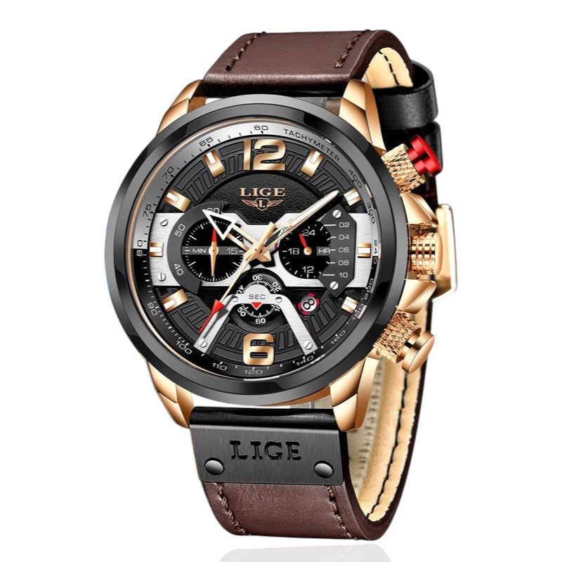 Heren quartzhorloge, multifunctioneel sporthorloge, waterdicht