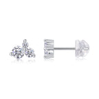 Women Luxury Earrings S925 Sterling Silver Wave Moissanite Diamond Silver Earrings Hip Hoop Flower Shape Stud Earrings