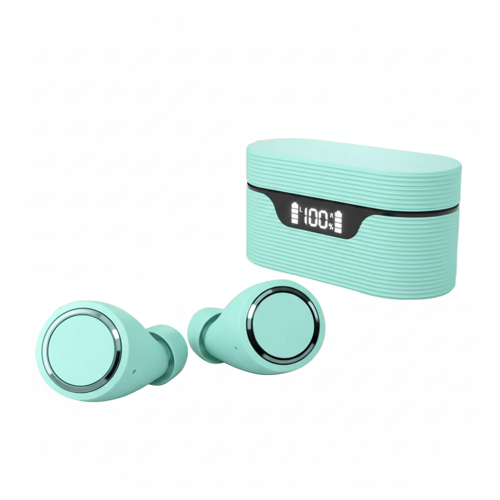 Cuffie auricolari Bluetooth wireless in-ear, stereo binaurale, subwoofer, chiamate vocali ad alta definizione, auricolari Bluetooth BT.