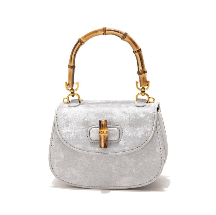 Western style bamboo joint handbag versatile commuting bag single shoulder crossbody saddle bag - Acquisti Online