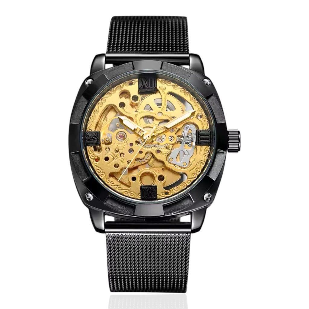 Men's Business Watches Automatic Mechanical Wristwatch with Steel Band Mechanical Watch Men Stainless Steel  30M Water Resistant Business Wristwatch