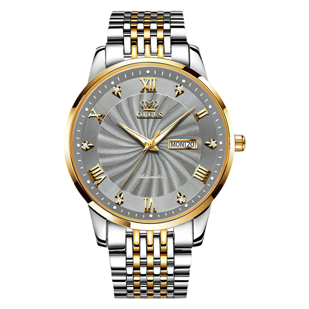 Olevs Man Business Casual Watch Automatic Mechanical Watch Rhinestone Diamond Waterproof Steel Band Man Watch - Acquisti Online