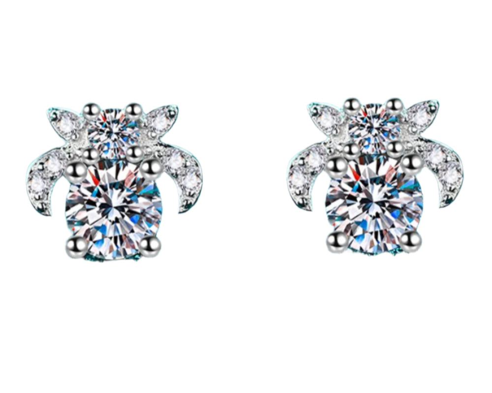 1 Carat Moissanite 925 Sterling Silver Stud Earrings