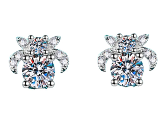 1 Carat Moissanite 925 Sterling Silver Stud Earrings