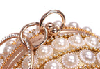 Women Retro Pearl Evening Clutch Bag Women Handheld Round Dress Bag Luxury Beaded Wedding Party Bag Banquet Bags