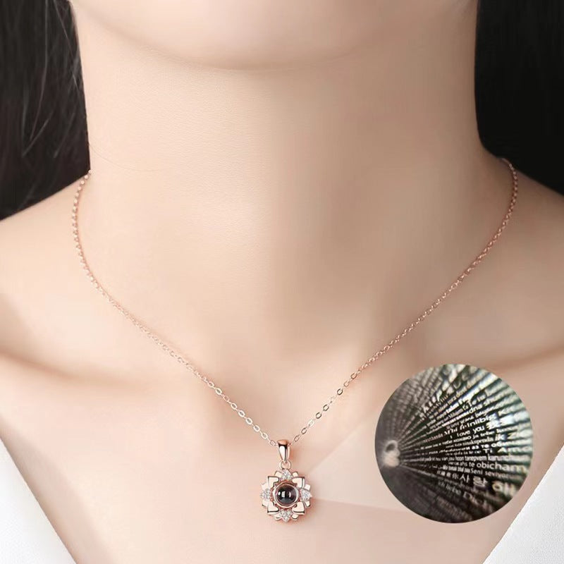 Sunflower Projection Necklace for Women's