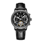 Orologio automatico da uomo OBLVLO con tourbillon meccanico, cinturino in acciaio inossidabile luminoso, orologio con calendario impermeabile in zaffiro