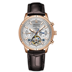 Orologio automatico da uomo OBLVLO con tourbillon meccanico, cinturino in acciaio inossidabile luminoso, orologio con calendario impermeabile in zaffiro