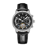 Orologio automatico da uomo OBLVLO con tourbillon meccanico, cinturino in acciaio inossidabile luminoso, orologio con calendario impermeabile in zaffiro