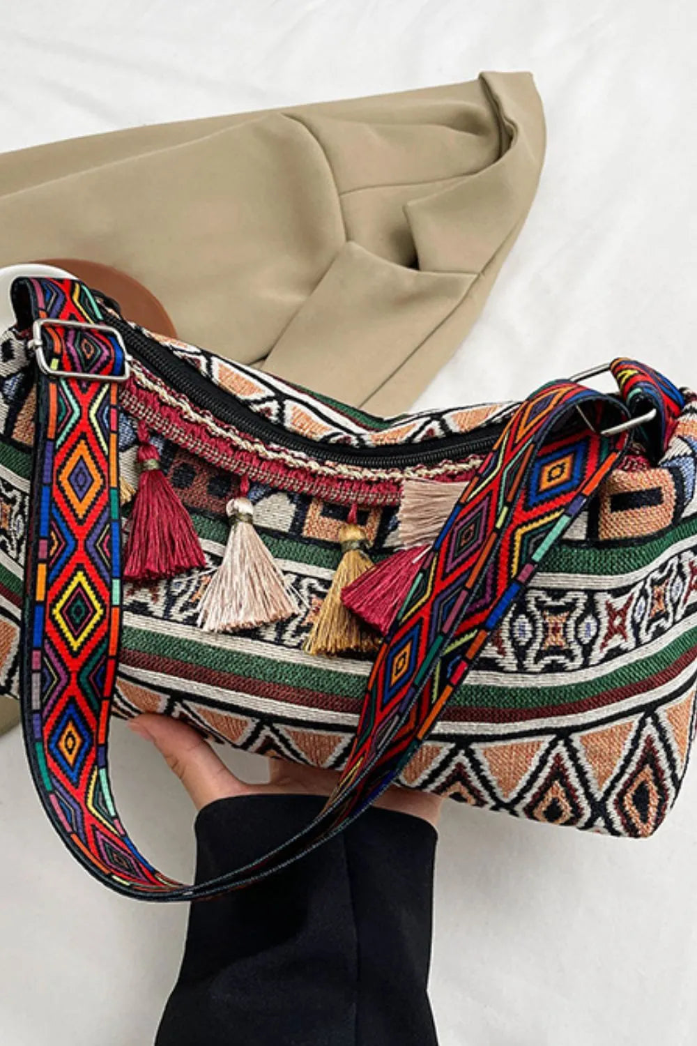 Women's Tassel Adjustable Strap Shoulder Bag