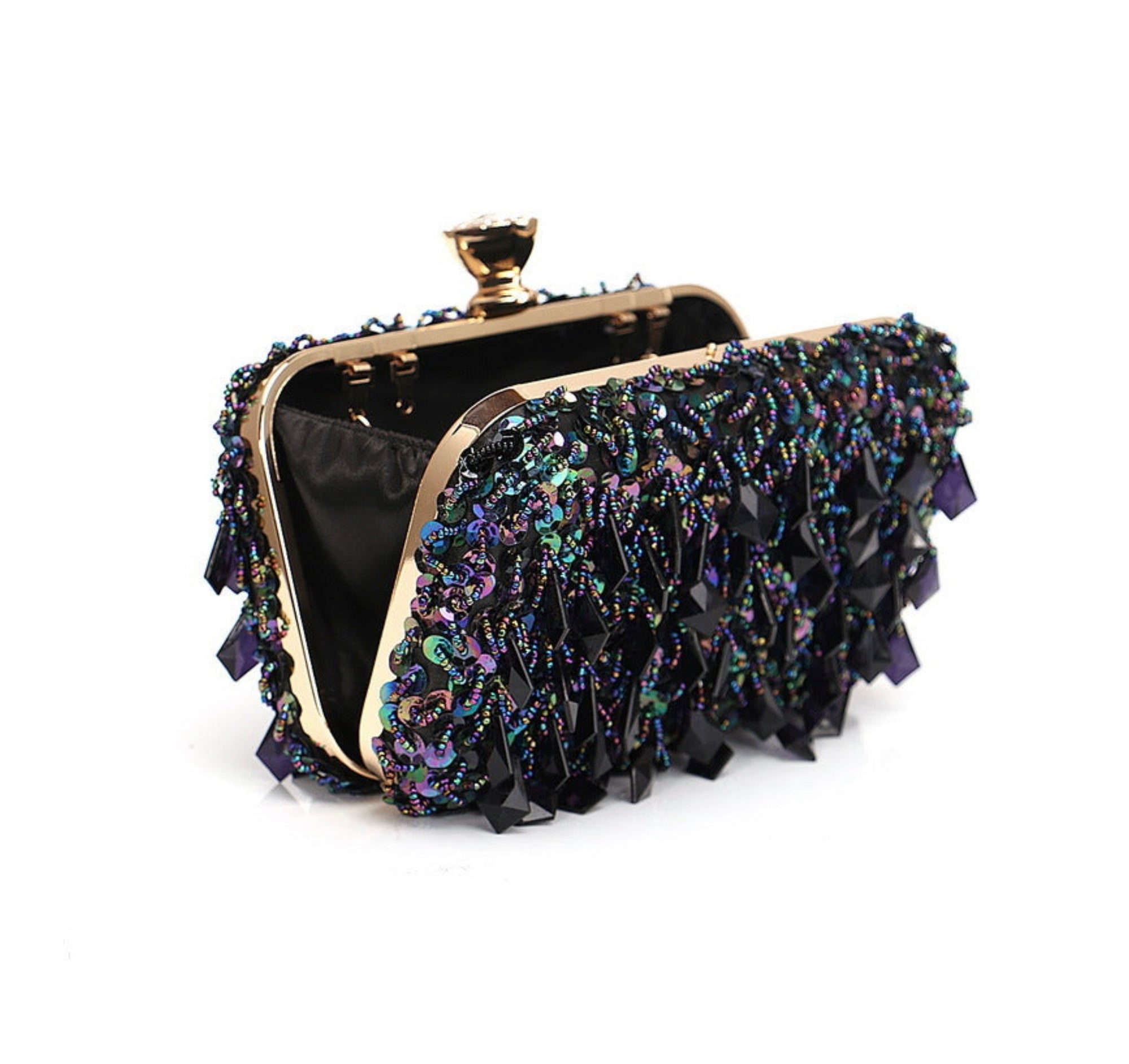 Women Luxury Handbag with Sequins Party Dinner Handbag Ladies Night Bag with Chain Women Banquet Clutch Bag