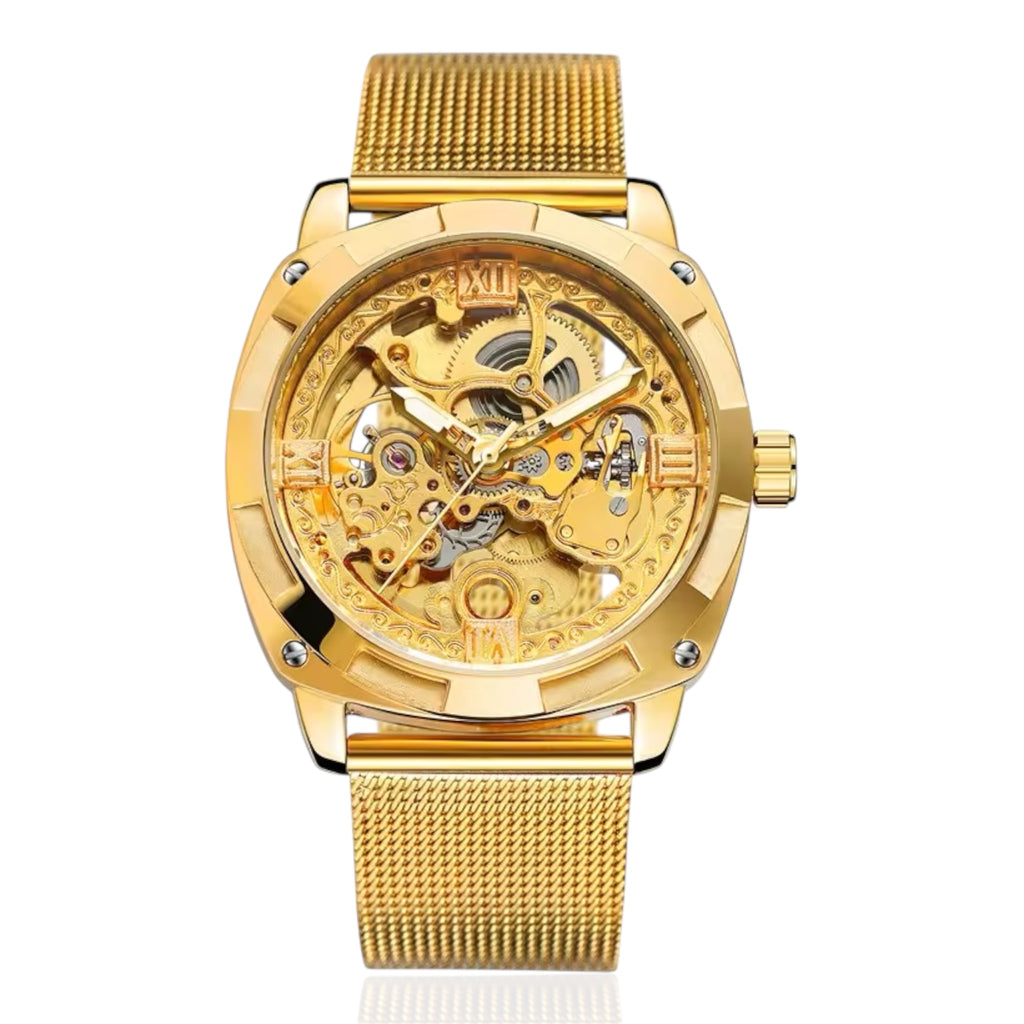 Men's Business Watches Automatic Mechanical Wristwatch with Steel Band Mechanical Watch Men Stainless Steel  30M Water Resistant Business Wristwatch