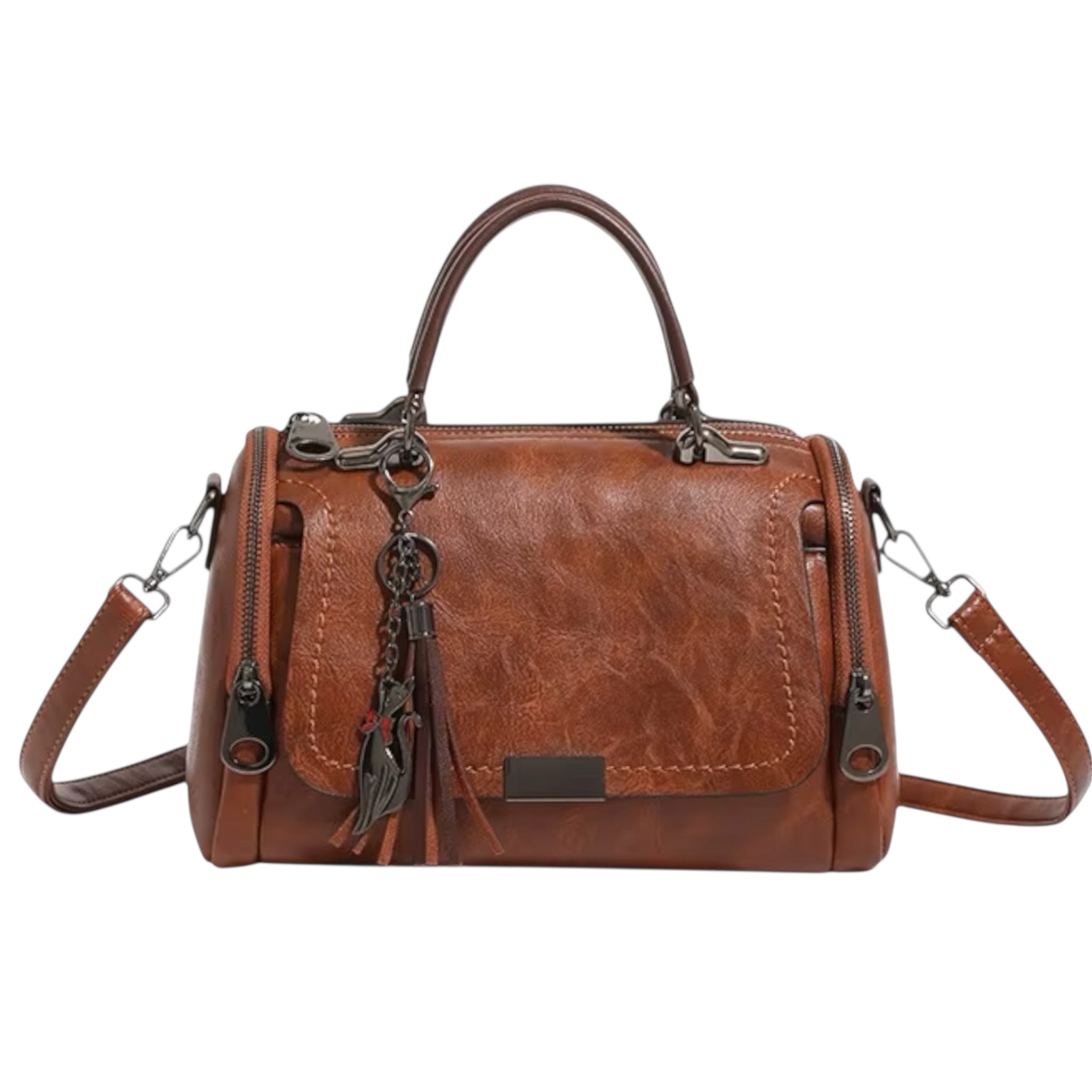 Women's fashionable Shoulder Bag Orginal Leather Multi Pocket Crossbody Handbags Large Capacity Women Handbag - Acquisti Online