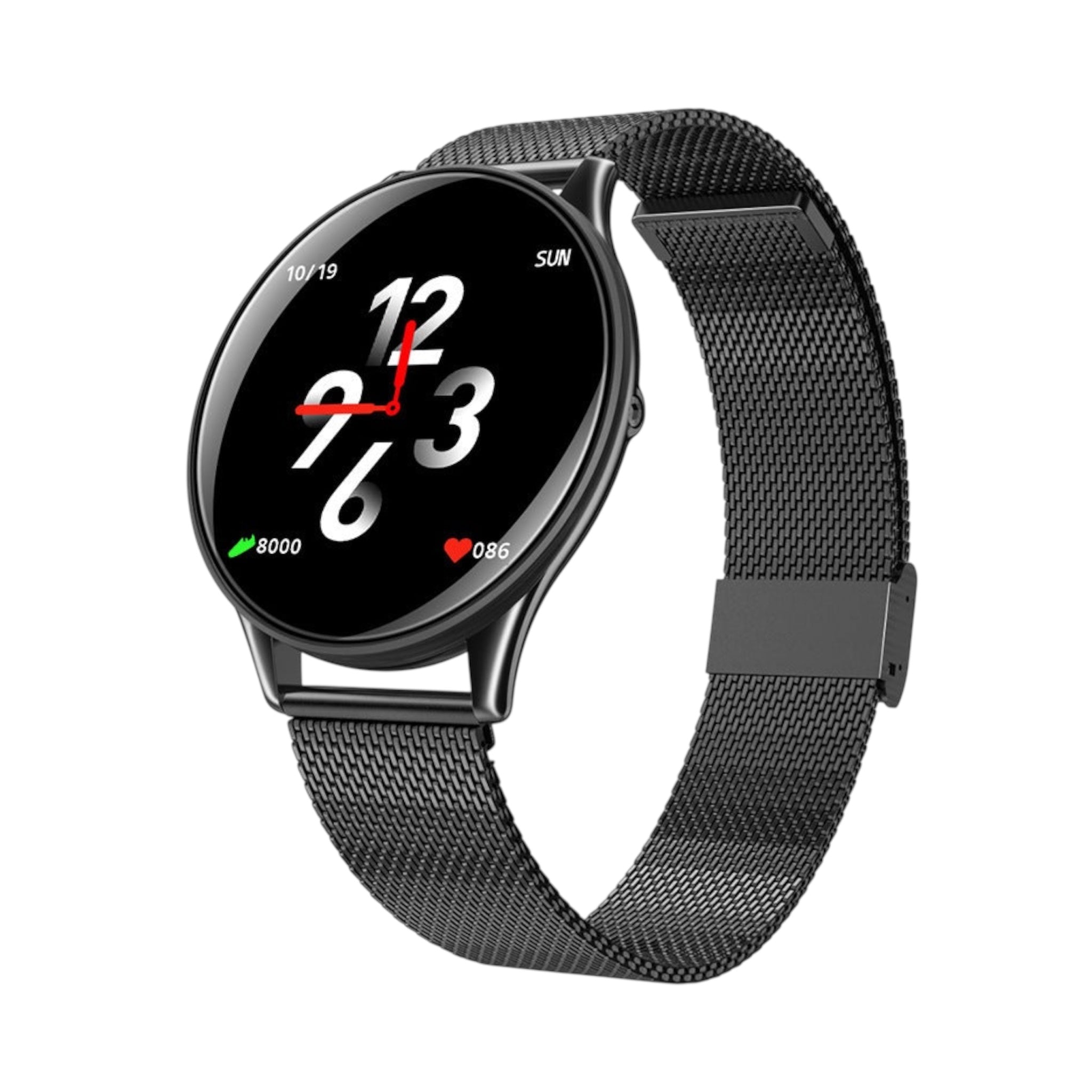 Fahiona Orologio Intelligente con Cintura in Rete, Monitoraggio della Salute, Chiamata Bluetooth, Promemoria Intelligente, Modalità Sportiva Multifunzione, Schermo HD, Orologio Intelligente