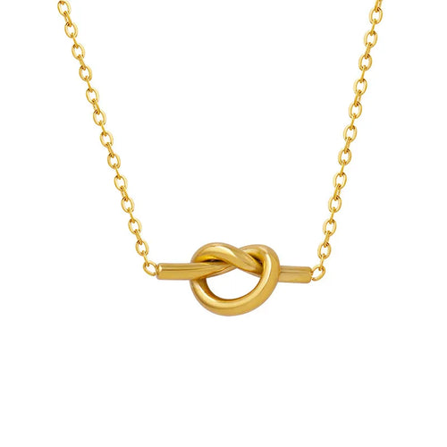 18K Gold-Plated Knotted Women's Necklace
