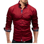 Men's Fashionable Casual Shirt Solid Color Cotton Polyester Stylish Classic Fashion Inner Slim Fit Men's Casual Shirt