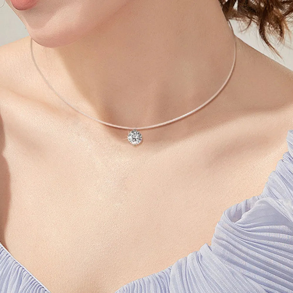 1 Carat Moissanite 925 Sterling Silver Women's Necklace