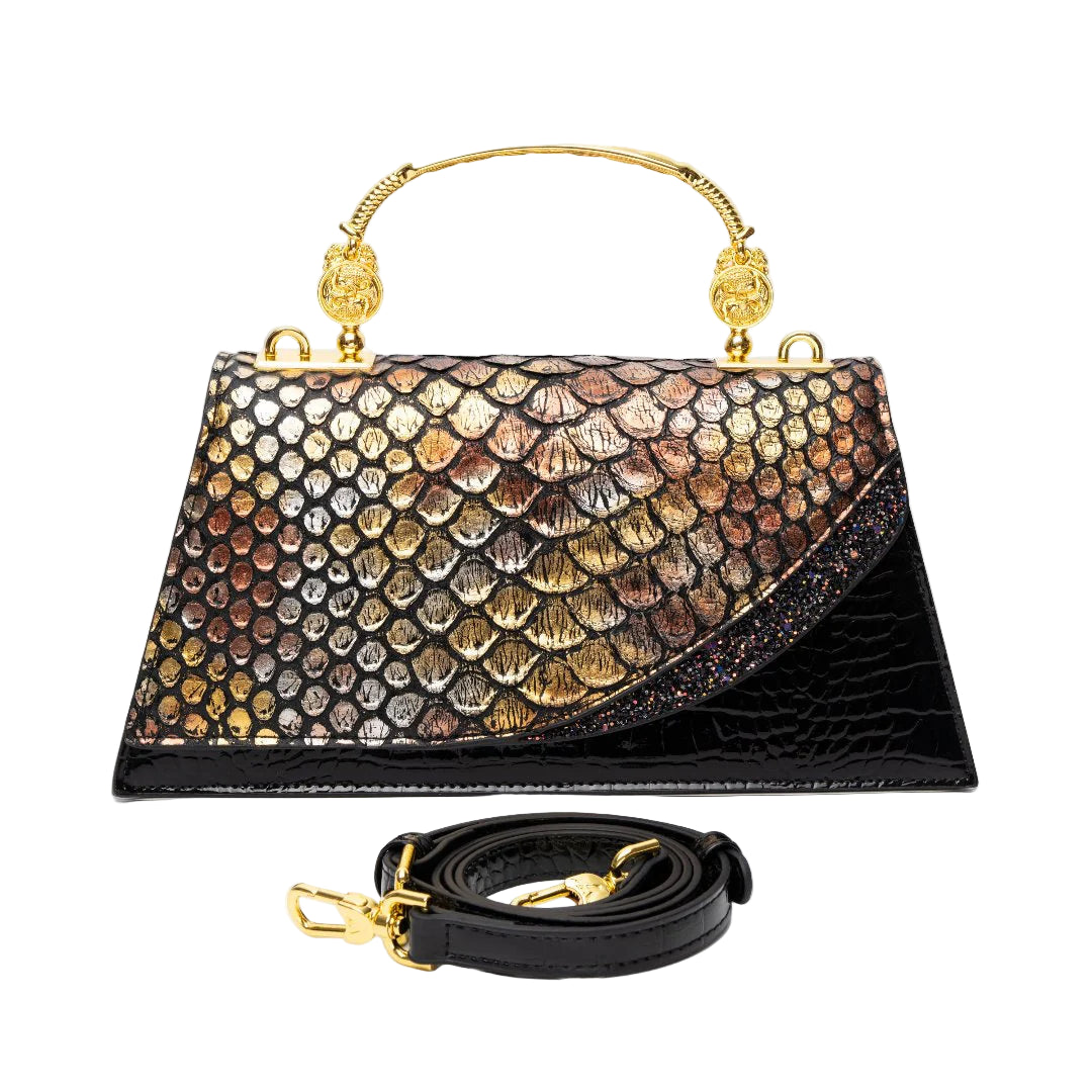Fashionable Women Handbag Original Leather Snake print Shoulder Crossbody Bag Lady Party Messenger Shell Bags