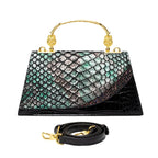 Fashionable Women Handbag Original Leather Snake print Shoulder Crossbody Bag Lady Party Messenger Shell Bags