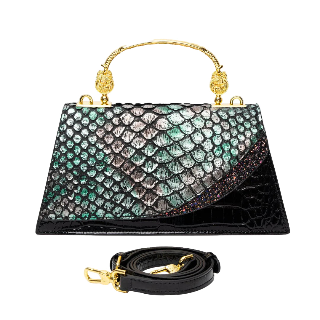 Fashionable Women Handbag Original Leather Snake print Shoulder Crossbody Bag Lady Party Messenger Shell Bags