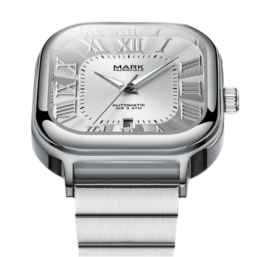 Orologio di lusso quadrato classico Mark Fairwale, orologio da uomo casual alla moda, meccanico automatico unico.