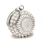 Women Retro Pearl Evening Clutch Bag Women Handheld Round Dress Bag Luxury Beaded Wedding Party Bag Banquet Bags