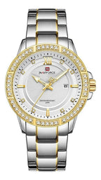 NAVIFORCE 9187 Brand Women Stainless Steel Quartz High Quality Movement Hours Clock Luxury Women Watch