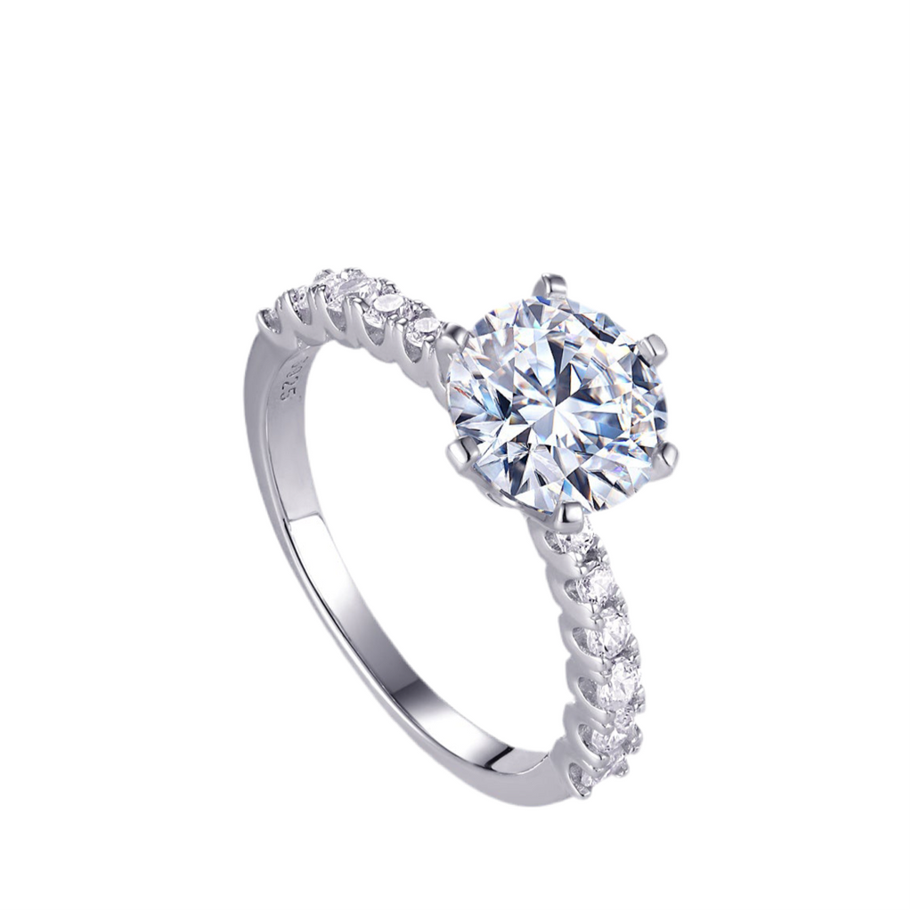 Large Diamond Diamond Ring Luxury Fashion Set Moissanite Silver Ring