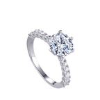 Large Diamond Diamond Ring Luxury Fashion Set Moissanite Silver Ring
