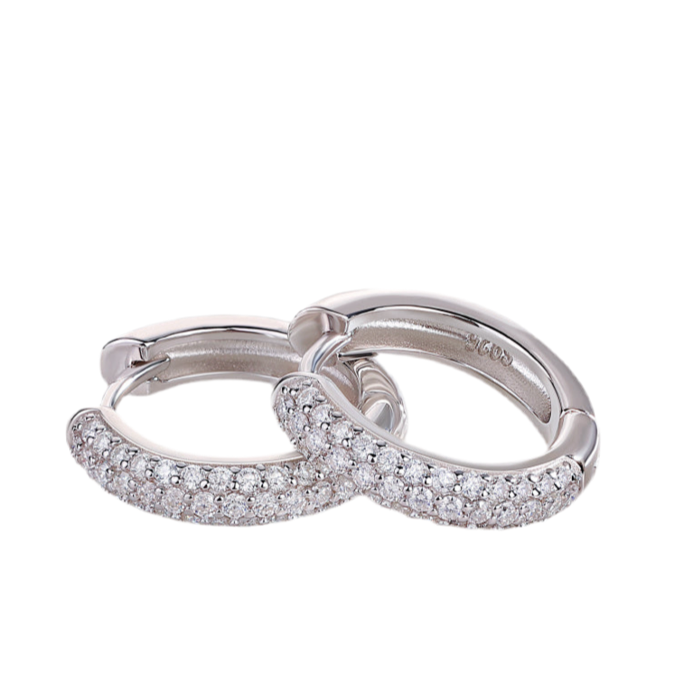 Hoekster diamanten set Moissanite zilveren oorbellen Luxe modieuze diamanten oorbellen Oorknopjes 