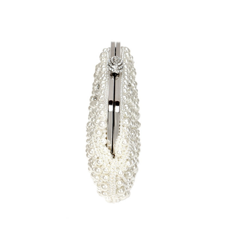 Women Evening Bags Embroidery Shell Flower Diamonds Prom Clutch With Handle Pearl Handbags Pearl Vintage Ladies Banquet Bag